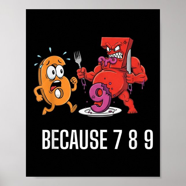 Affiche 6 7 Blague de Meme Parce que 7 8 9 Enfants drôles  (Devant)