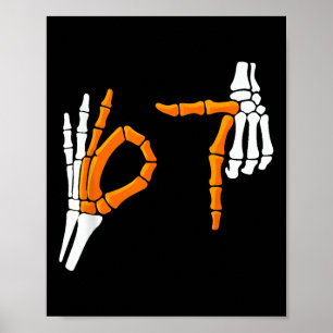 Affiche 6 7 Déguisement Halloween drôle 67 Mains de squele