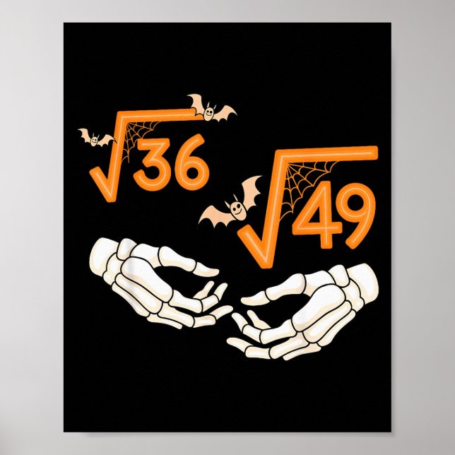 Affiche 6 7 Halloween Math Racine Carrée 67 Meme Gen Alpha (Devant)
