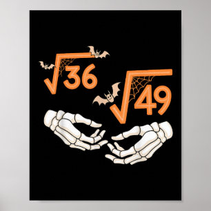 Affiche 6 7 Halloween Math Racine Carrée 67 Meme Gen Alpha