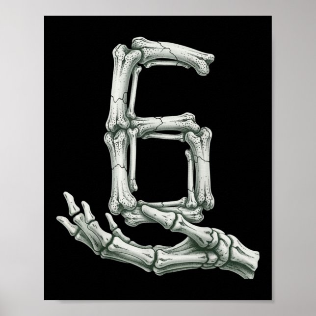 Affiche 6 7 Halloween Skeleton Funny 67 Meme Gen Alpha Six (Devant)