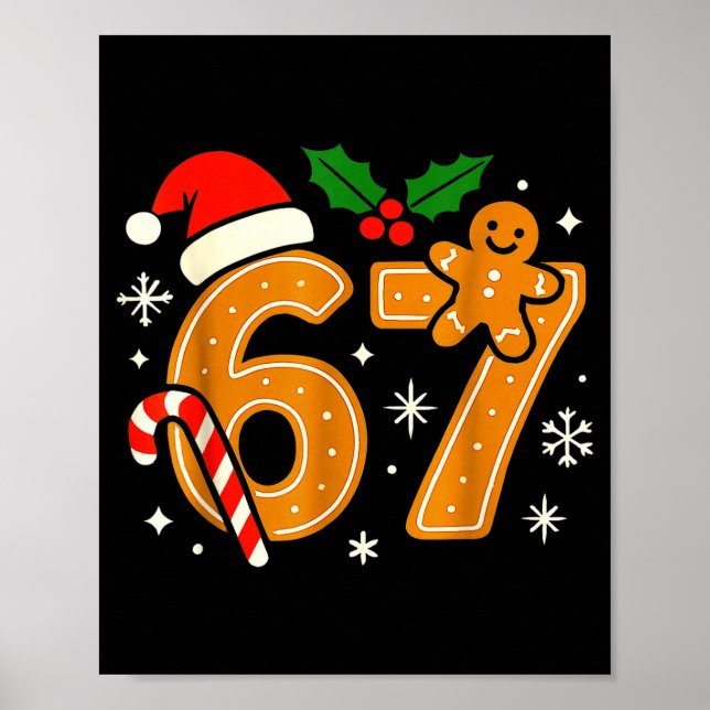 Affiche 6 7 Meme Christmas Shirt 67 Six Seven Cookies Ging (Devant)