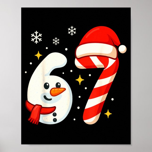 Affiche 6 7 Meme Christmas Shirt 67 Six Seven Snowman Boy  (Devant)
