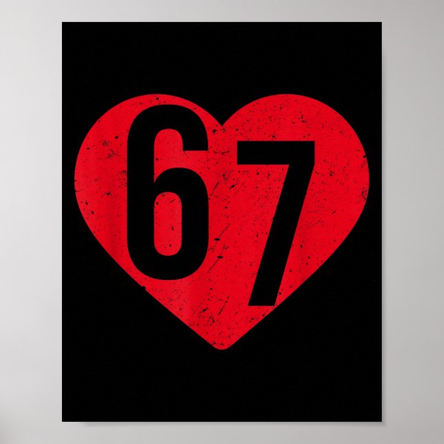 Affiche 6 7 Meme Heart Gen Alpha Six Seven 67 Valentines B (Devant)