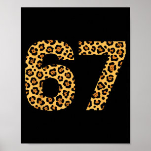 Affiche 6-7 Mème Léopard Guépard Cool Six-sept Drôle 67 G