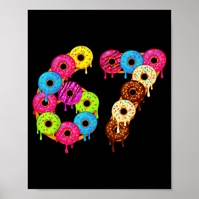 Affiche 6 7 Meme Matching Love Donuts 67 Pajamas Kids Six  (Devant)