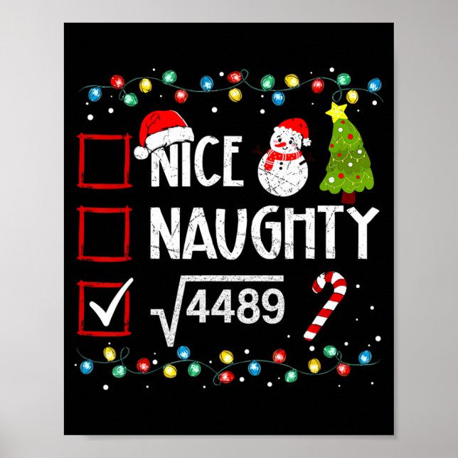 Affiche 6-7 Meme Nice Naughty 67 Christmas Brain Rot Funny (Devant)