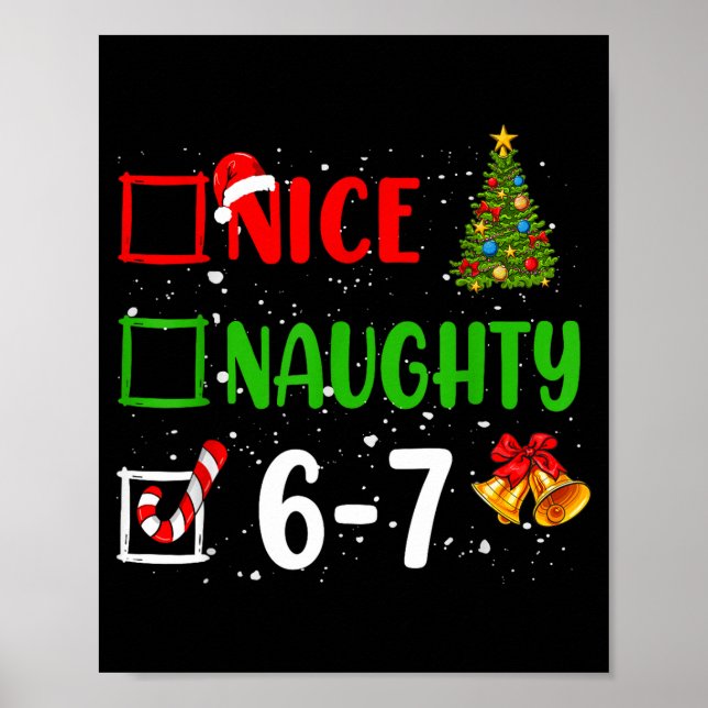 Affiche 6-7 Meme Nice Naughty 67 Christmas Funny Xmas Kids (Devant)