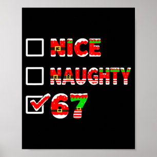 Affiche 6-7 Mème Nice Naughty 67 Drôle Liste de Noël Six