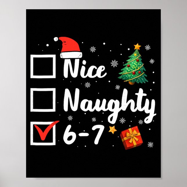 Affiche 6-7 Mème Nice Naughty 67 Noël Drôle  (Devant)