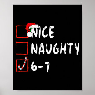 Affiche 6-7 Mème Nice Naughty 67 Noël Drôle Graphique