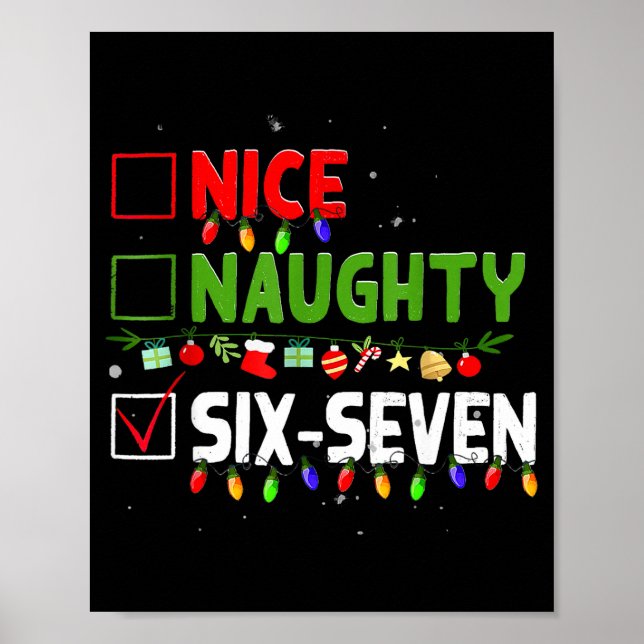 Affiche 6-7 Meme Nice Naughty Six Seven 67 Funny Christmas (Devant)