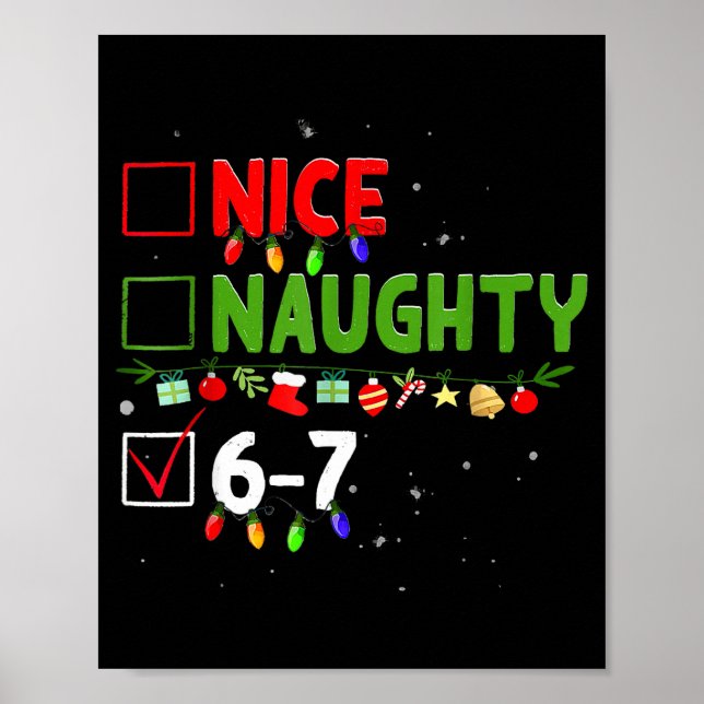 Affiche 6-7 Meme Nice Naughty Six Seven 67 Funny Christmas (Devant)