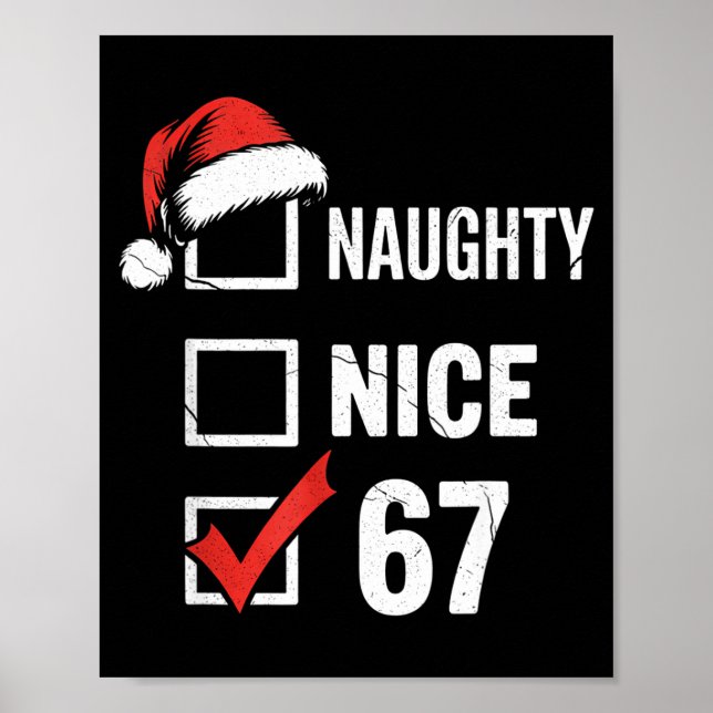 Affiche 6-7 Mème Noël méchant gentil 67 Six Sept drôle (Devant)