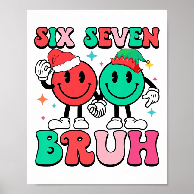 Affiche 6 7 Mème Six Sept Noël Drôle 67 Garçons Gi (Devant)