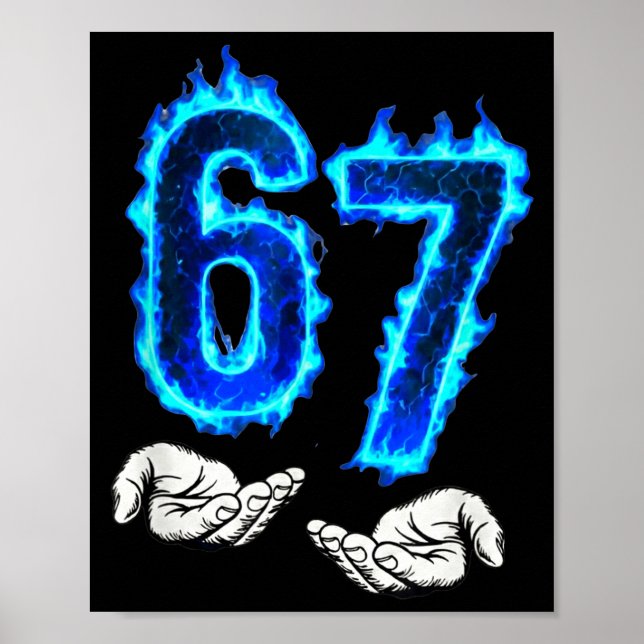 Affiche 6 7 Meme Six Seven 67 Hands Meme Funny Men Girls B (Devant)