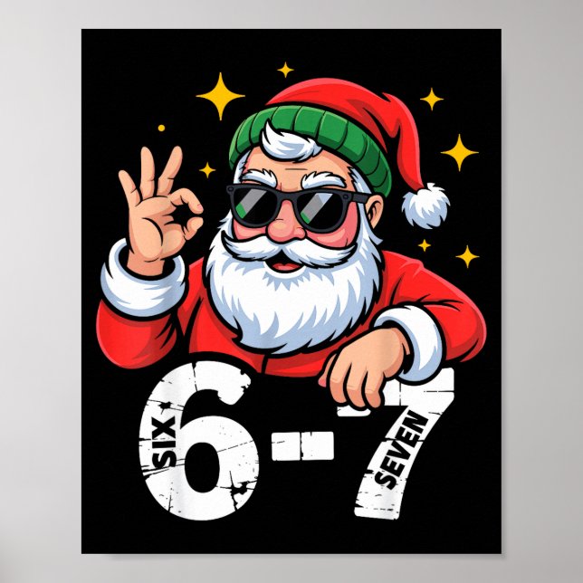 Affiche 6 7 Meme Six Seven Christmas Gen Z Alpha Teen Boys (Devant)