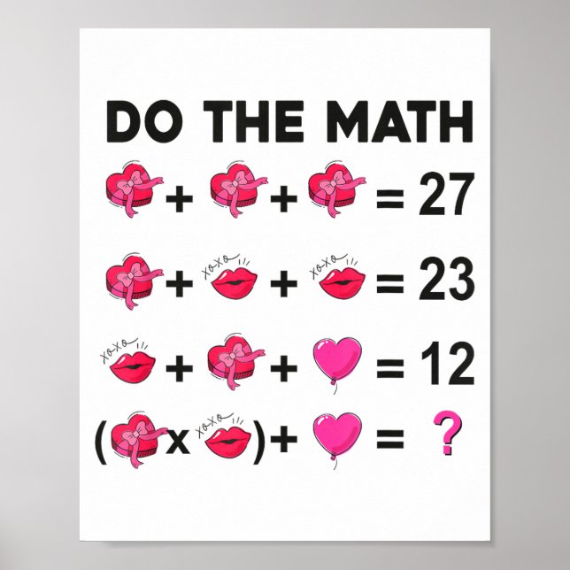 Affiche 6 7 Meme Six Seven Do The Math Teacher Valentines  (Devant)