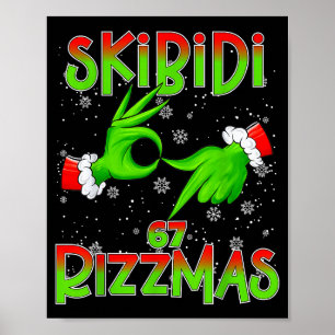 Affiche 6 7 Noël Skibidi Rizzmas 67 Mème Gen Alpha Sl