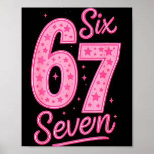 Affiche 6 7 Numéro 67 Rose Six Sept Mème Argot Femmes Fill