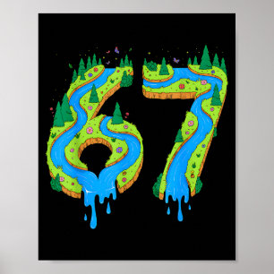 Affiche 6 7 six sept nature paysage rivière arbres terre