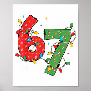 Affiche 6 7 Six Seven Mème Lumières de Noël Canne à Sucre