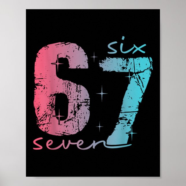 Affiche 6 7 Six Seven T-shirt drôle pour femmes  (Devant)