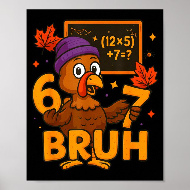 Affiche 6 7 Thanksgiving Funny Turkey Thanksgiving 67 Men  (Devant)