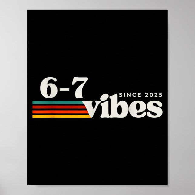 Affiche 6 7 Vibes 2025 67 Mème Tendance Rétro Drôle Citati (Devant)