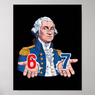 Affiche 6 7 Washington Drôle Déguisement 67 Mème Six Sept