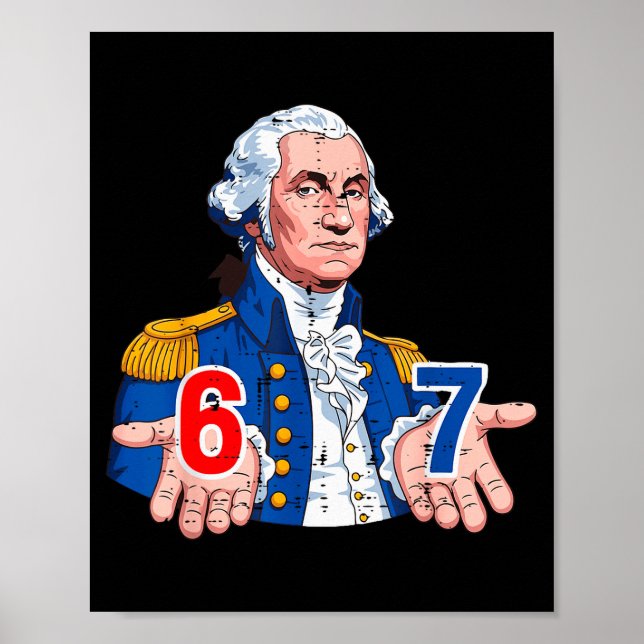 Affiche 6 7 Washington Funny 67 Costume Meme Six Seven Kid (Devant)
