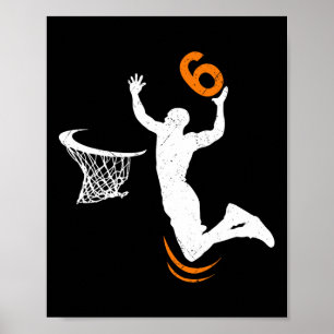 Affiche 6 ans Bysketbyll Dunk 6e anniversaire de fête garç