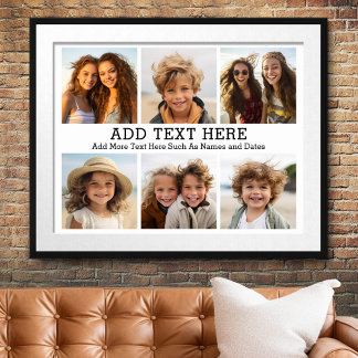 Affiche 6 Collage photo avec 2 lignes de texte simple
