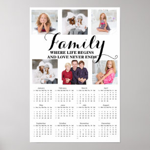 Affiche 6 Devis Famille Portrait 2025 Calendrier
