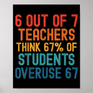 Affiche 6 Enseignants sur 7 Six Seven Meme Étudiants Surut