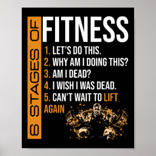 Affiche 6 étapes de l'exercice de musculation Fitness