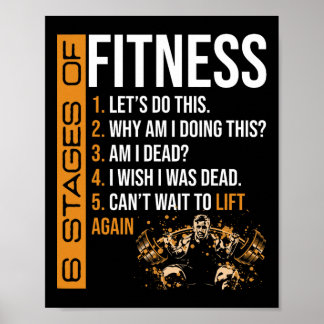 Affiche 6 étapes de l'exercice de musculation Fitness