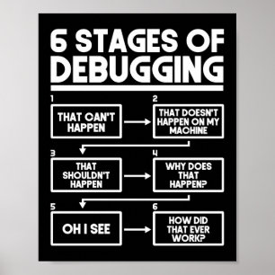 Affiche 6 Étapes Du Codage Du Programmeur De Débogage