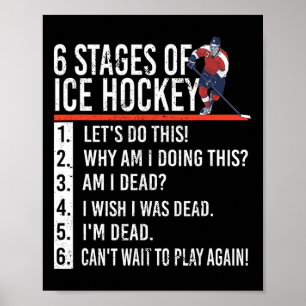 Affiche 6 Étapes du hockey sur glace et du hockey