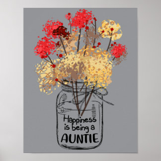 Affiche 6 Jolie Florale Maman Le bonheur est d'être une Ta