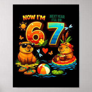 Affiche 6 l'année prochaine sera 7 capybara 67 mème enfant