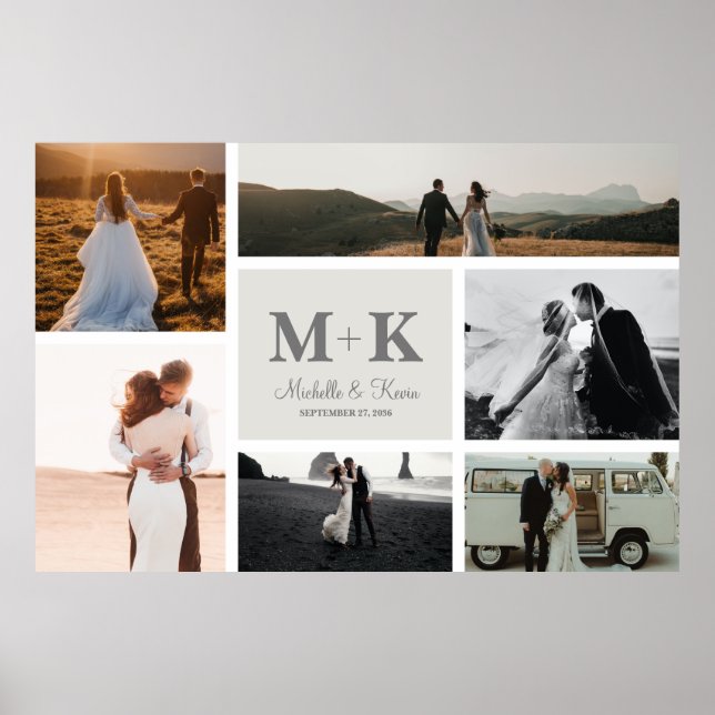 Affiche 6 Photo Mariage Collage Newlyweds Keepsaké (Devant)