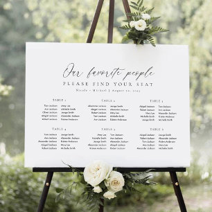 Affiche 6 Tables Plan de table de nos personnes préférées