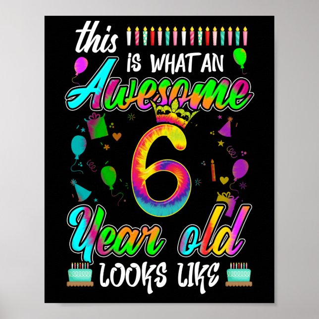 Affiche 6e anniversaire Awesome 6 ans il ressemble (Devant)
