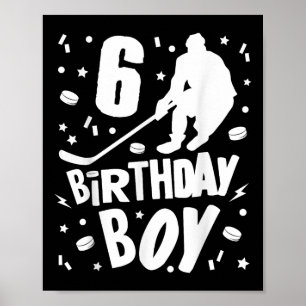 Affiche 6e anniversaire Garçon Hockey sur glace Enfants 6