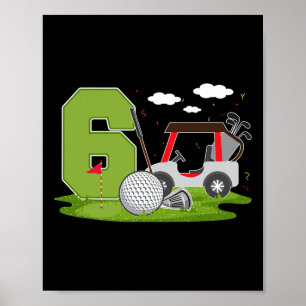 Affiche 6e anniversaire Golf 6 ans Anniversaire fête Golfe