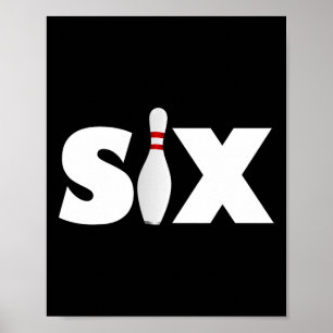 Affiche 6e anniversaire Six 6 ans de Bowling Party Birthda