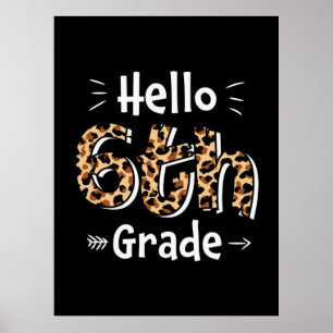 Affiche 6th Grade Teacher Hello Sixth Grade