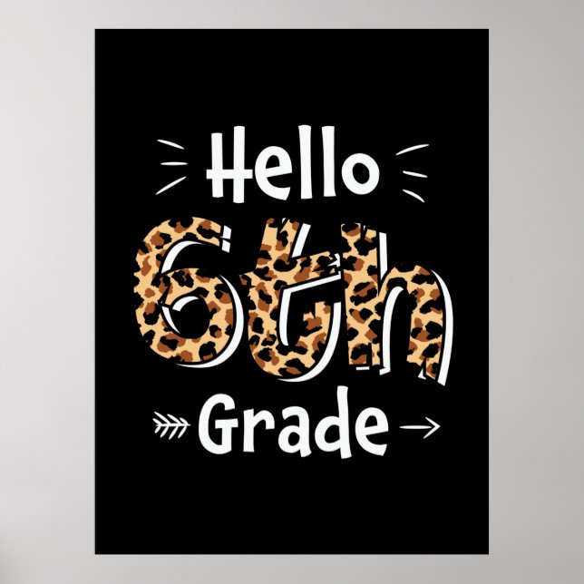 Affiche 6th Grade Teacher Hello Sixth Grade (Devant)