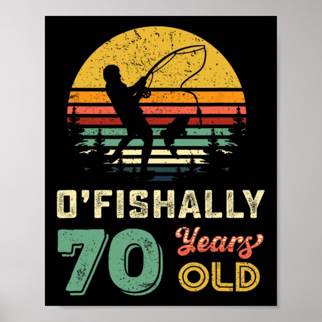 Affiche 70 Ans 70 Grandpa Poisson 70e Anniversaire Wi-Fi (Devant)